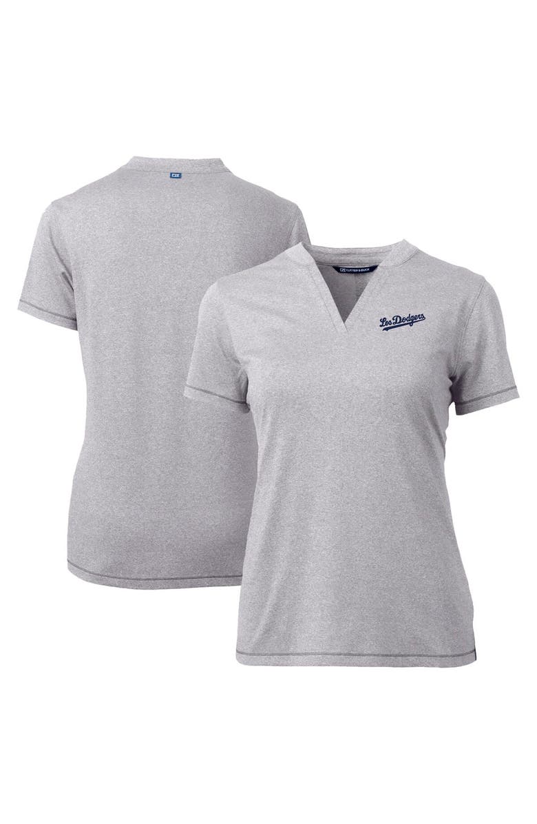 Cutter & Buck Women's Cutter & Buck  Heather Gray Los Angeles Dodgers City Connect Forge Heathered Stretch Blade Top, Main, color, 