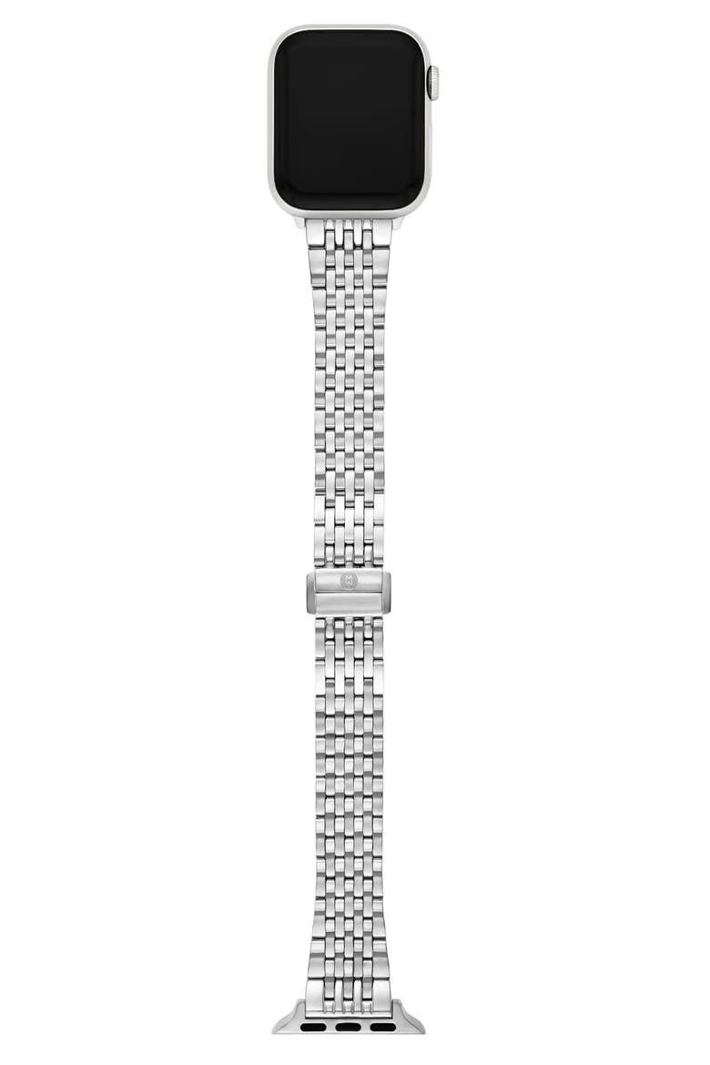 Tapered Apple Watch® Bracelet Watchband, Alternate, color, SILVER
