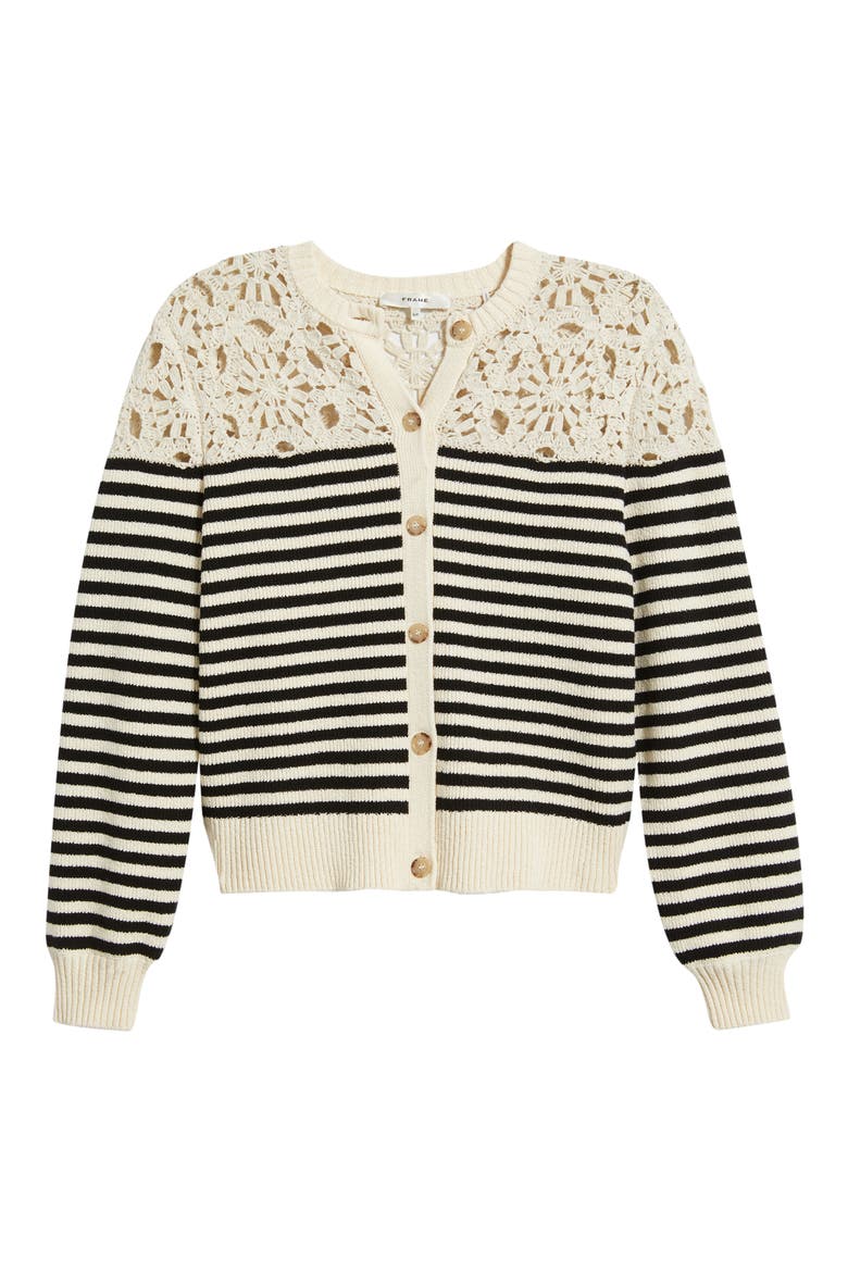 The Coastal Stripe Crochet Cardigan, Alternate, color, CREAM MULTI