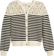 FRAME The Coastal Stripe Crochet Cardigan