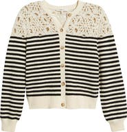 FRAME The Coastal Stripe Crochet Cardigan