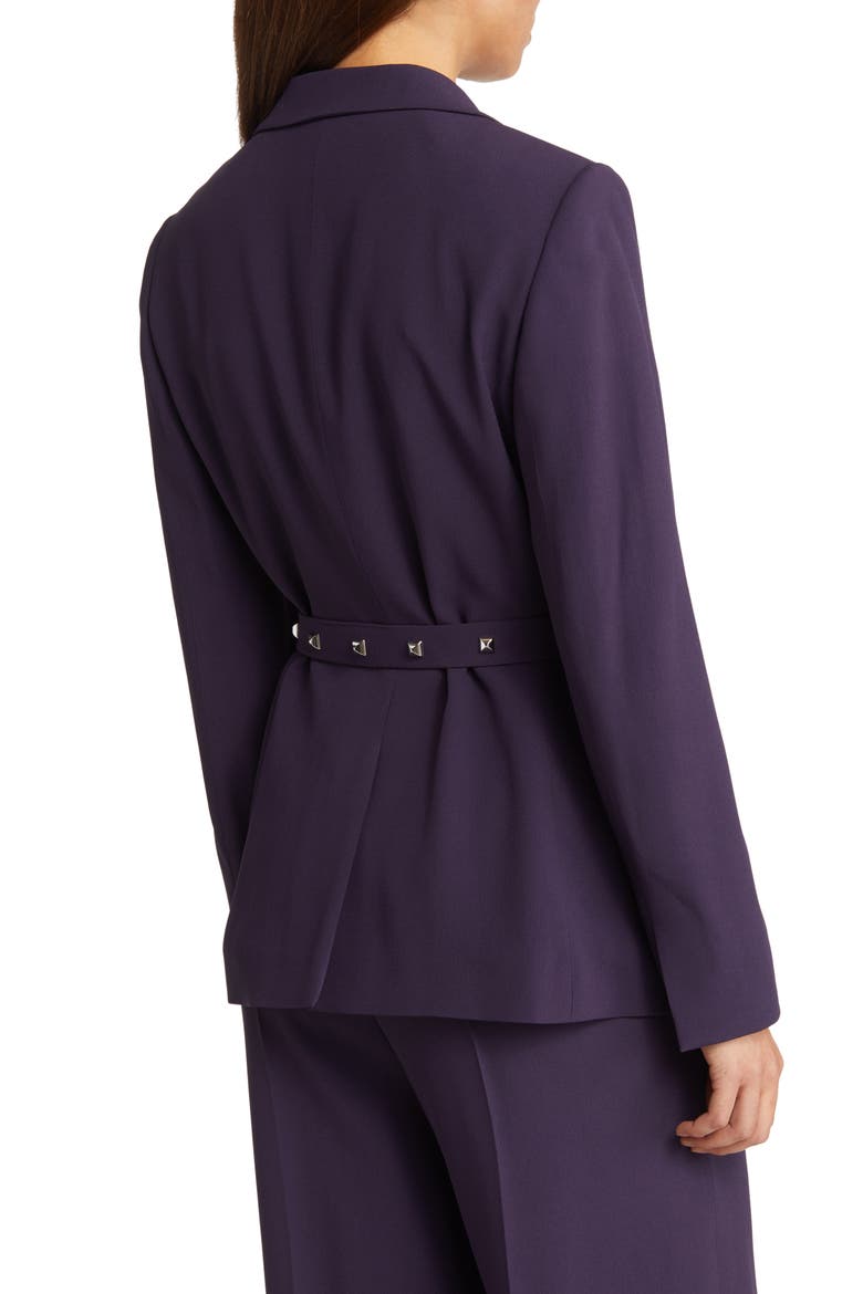 Jiriva Belted Blazer, Alternate, color, DARK PLUM