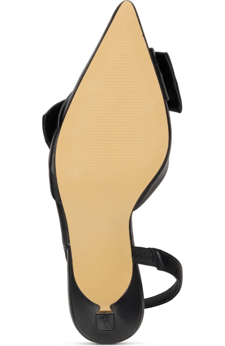Yosi Samra Kaleigh Bow Slingback Pointed Toe Kitten Heel Pump, Alternate, color, Black