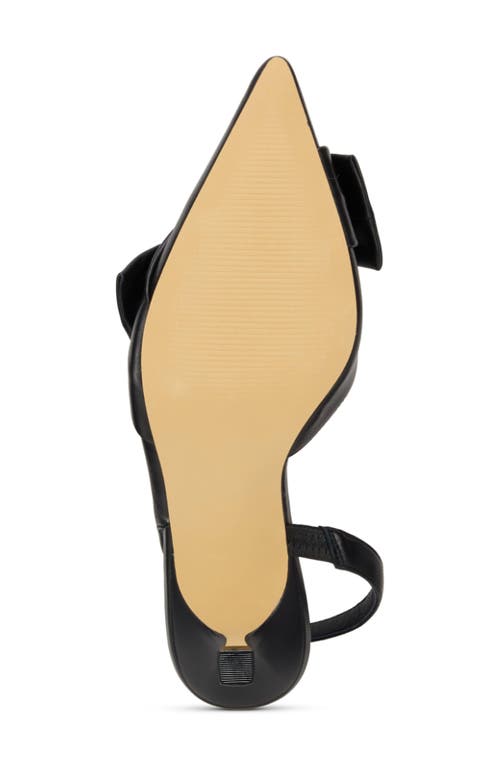 Yosi Samra Kaleigh Bow Slingback Pointed Toe Kitten Heel Pump In Black