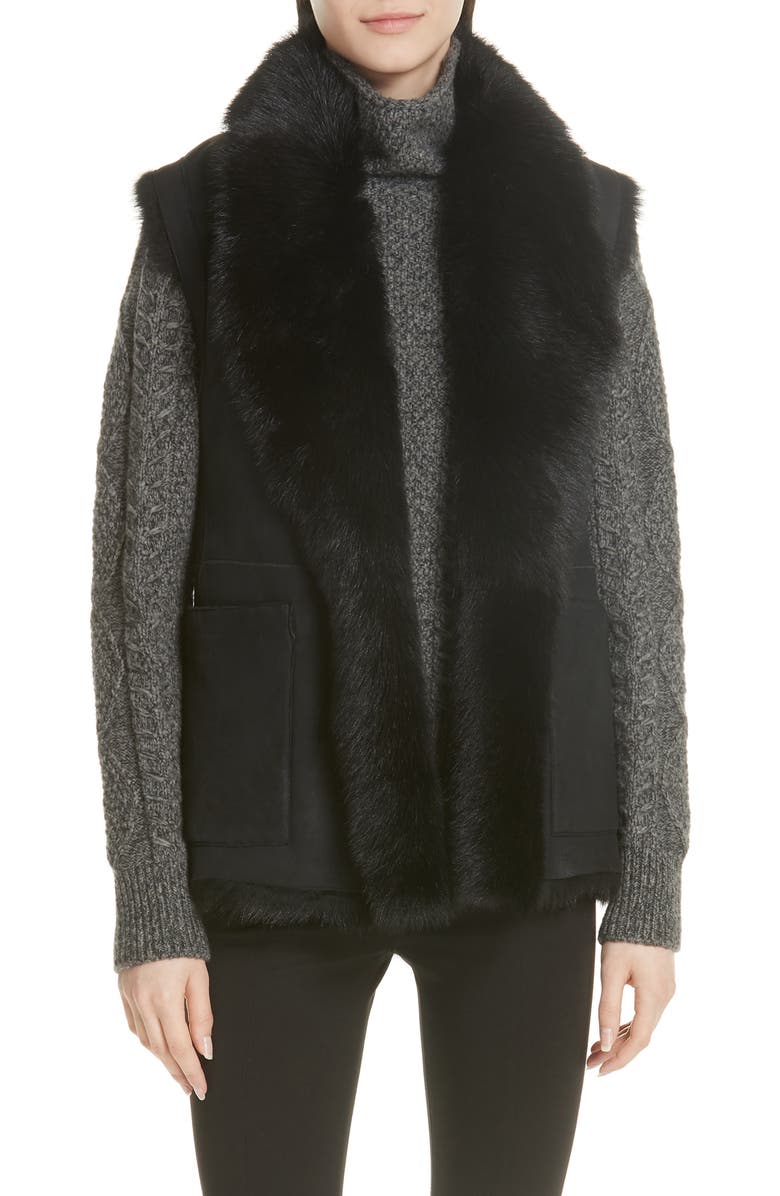 Vince Genuine Toscana Shearling Vest, Main, color, 