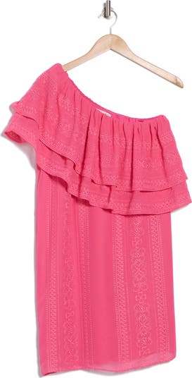 Phebe Embroidered One-Shoulder Dress