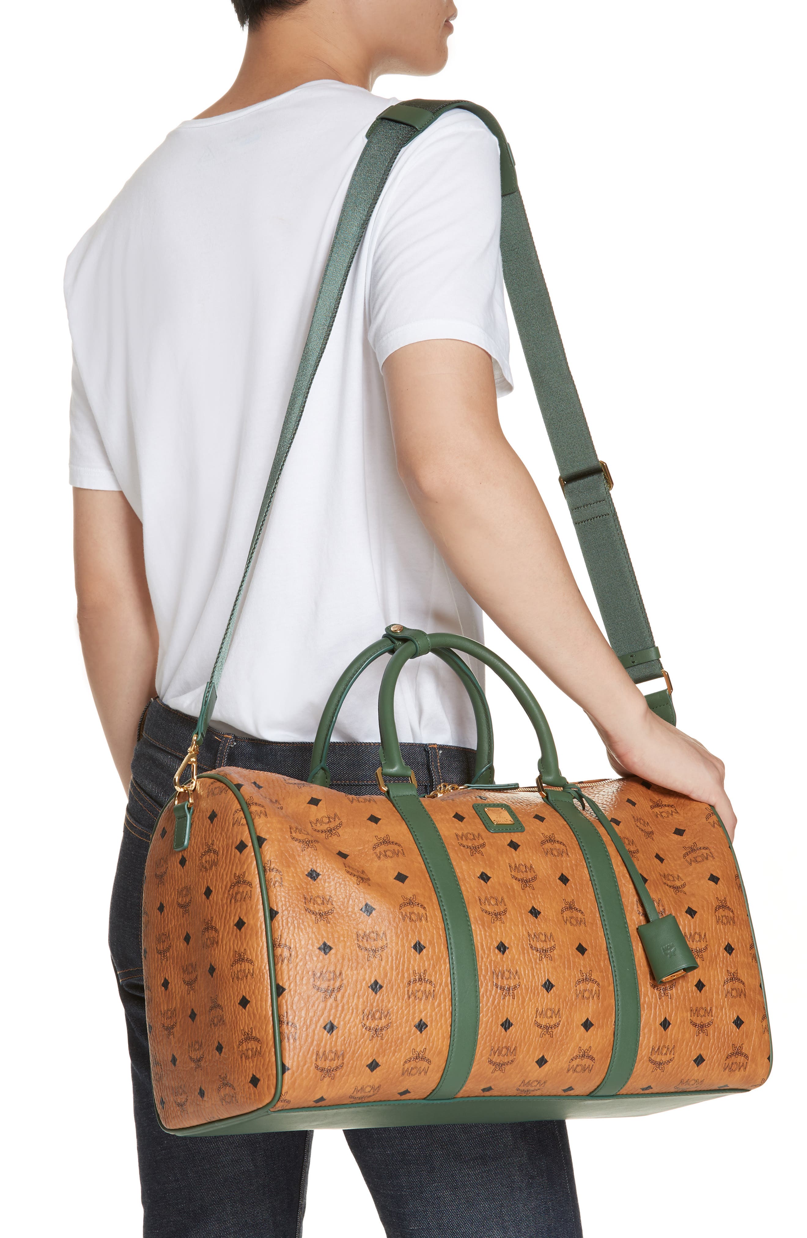 MCM Medium Visetos Weekend Bag, Alternate, color, 