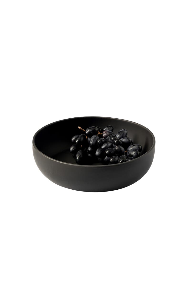 Gharyan Stoneware Shallow Serving Bowl, Alternate, color, Matte Black