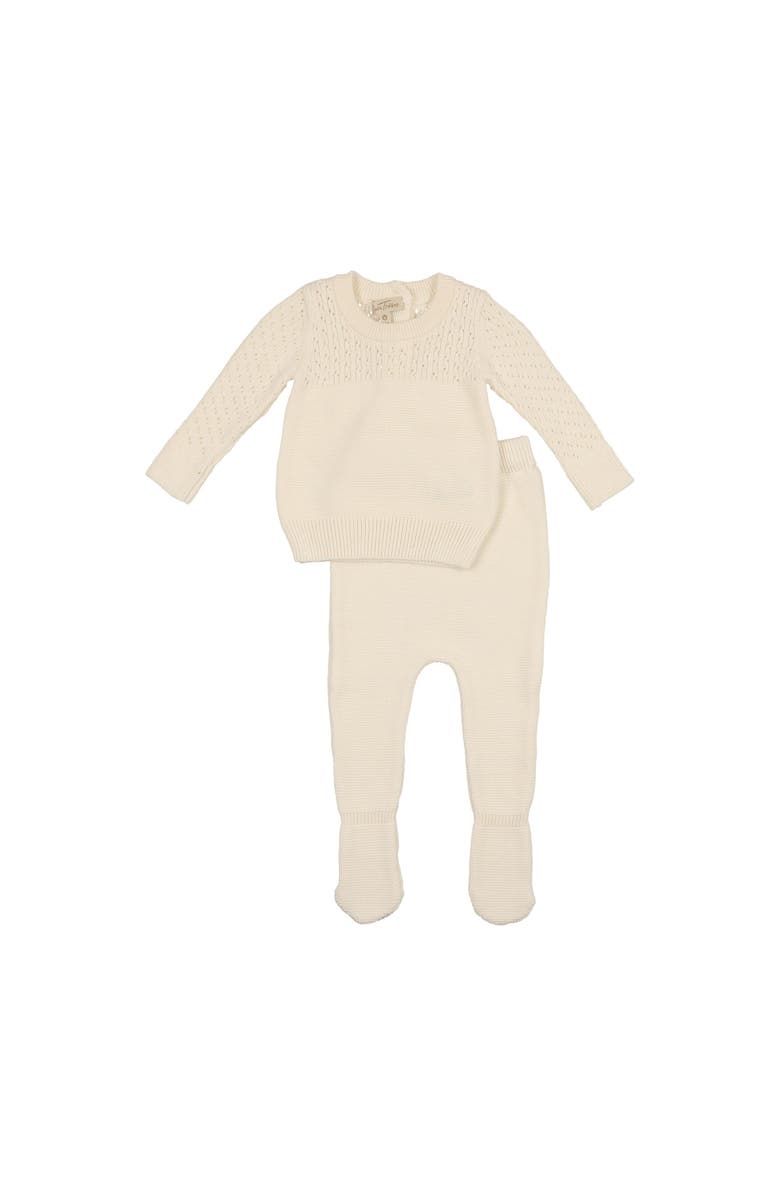 Mon Tresor Bebe Precious Purl Knit Ensemble, Main, color, 