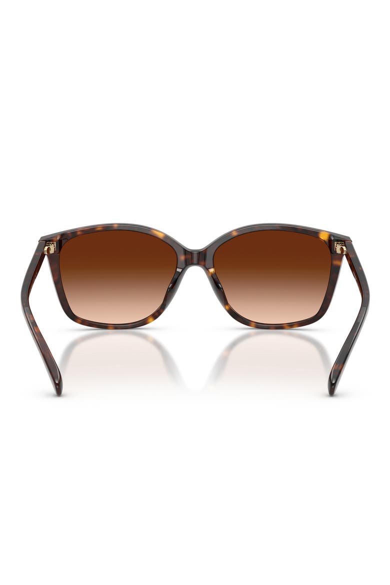 57mm Gradient Square Sunglasses, Alternate, color, DARK TORTOISE/ BROWN GRAD