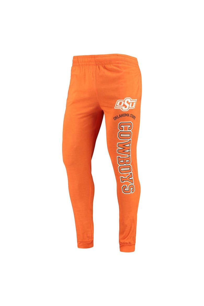 Men's Concepts Sport Orange/Heather Charcoal Oklahoma State Cowboys Meter Long Sleeve Hoodie T-Shirt & Jogger Pajama Set, Alternate, color, Orange