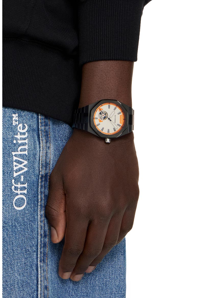 Side Note Bracelet Strap Automatic Watch, 41mm, Main, color, IP BLACK