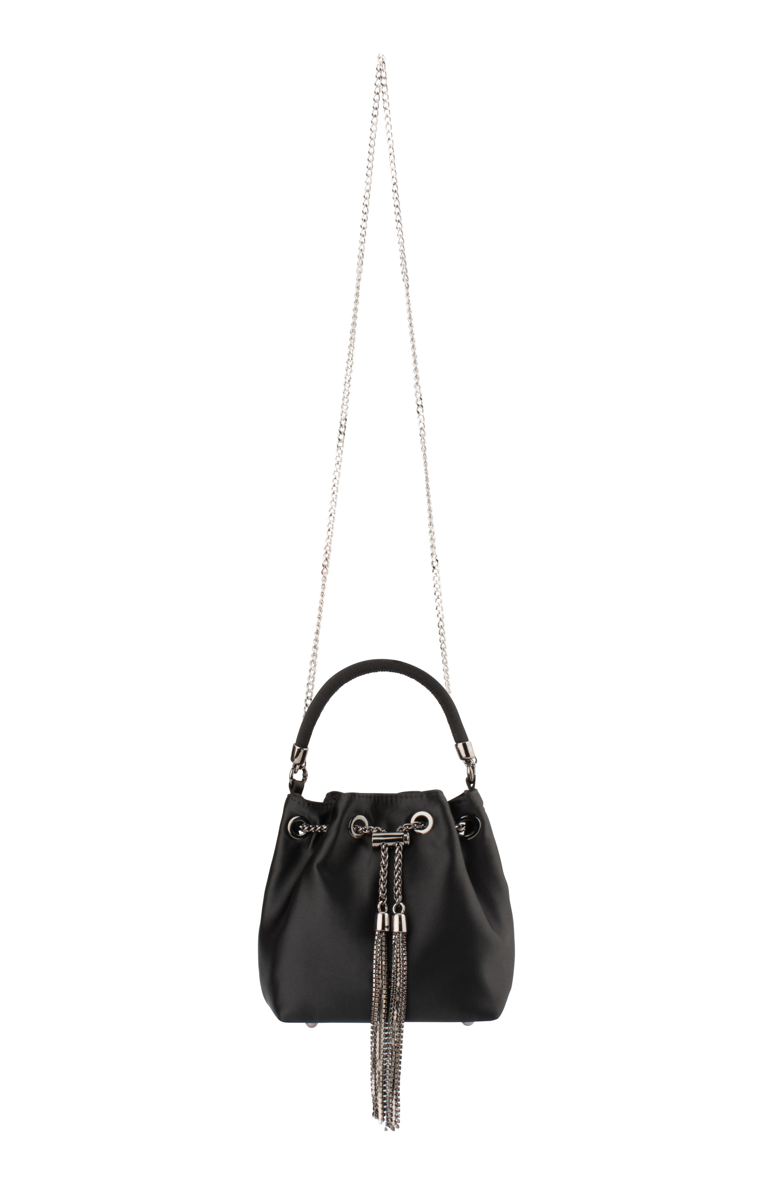 Olga Berg Amanda Satin Bucket Bag, Alternate, color, 