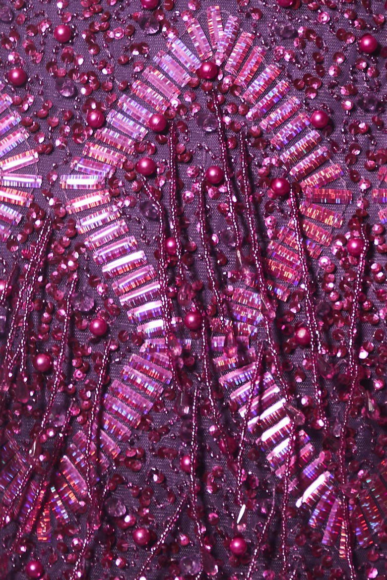 Embellished Tassel Beaded Booty Shorts, Alternate, color, Magenta Pink