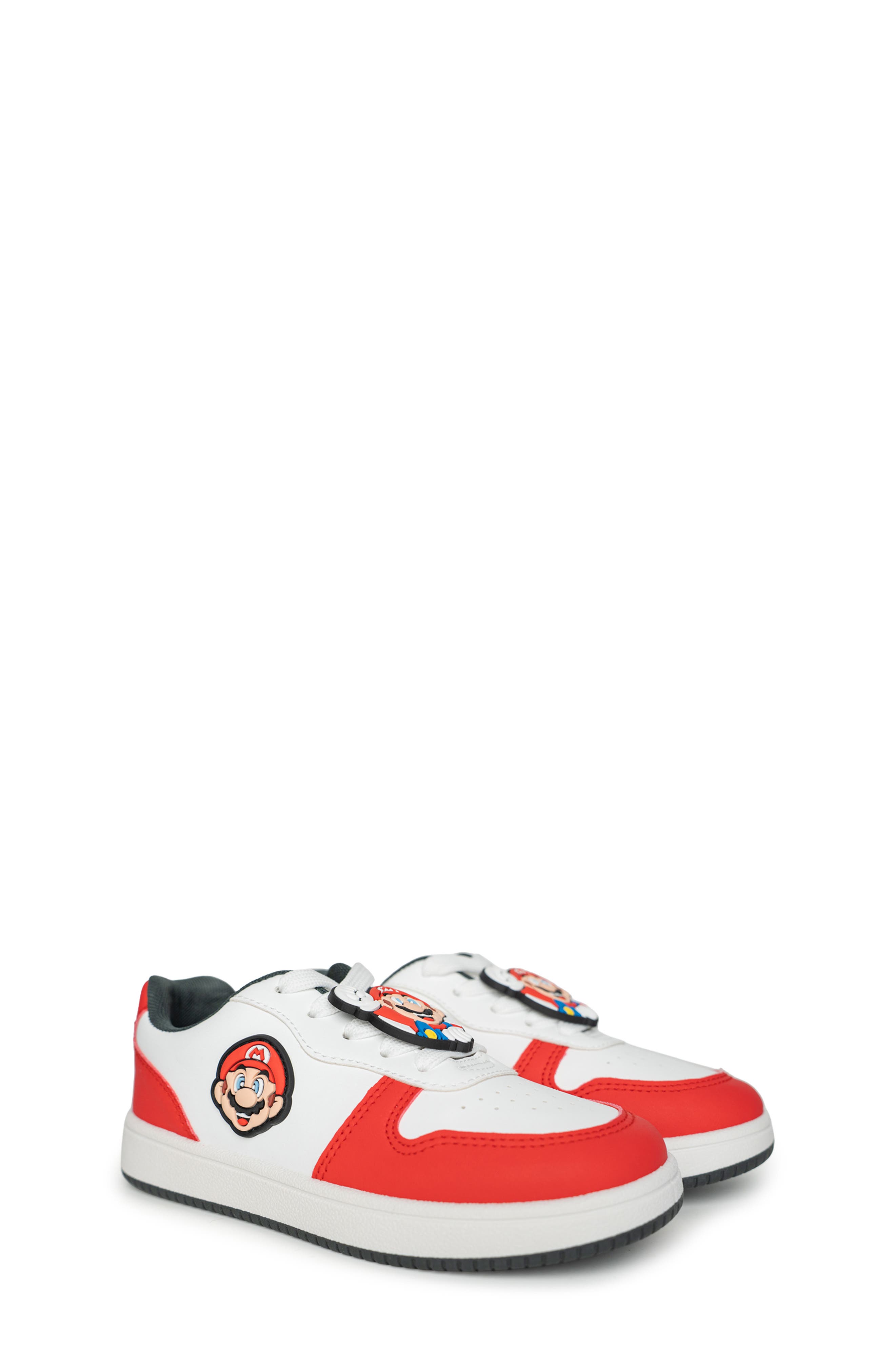 Kids' Super Mario Sneaker, Alternate, color, WHITE/ RED