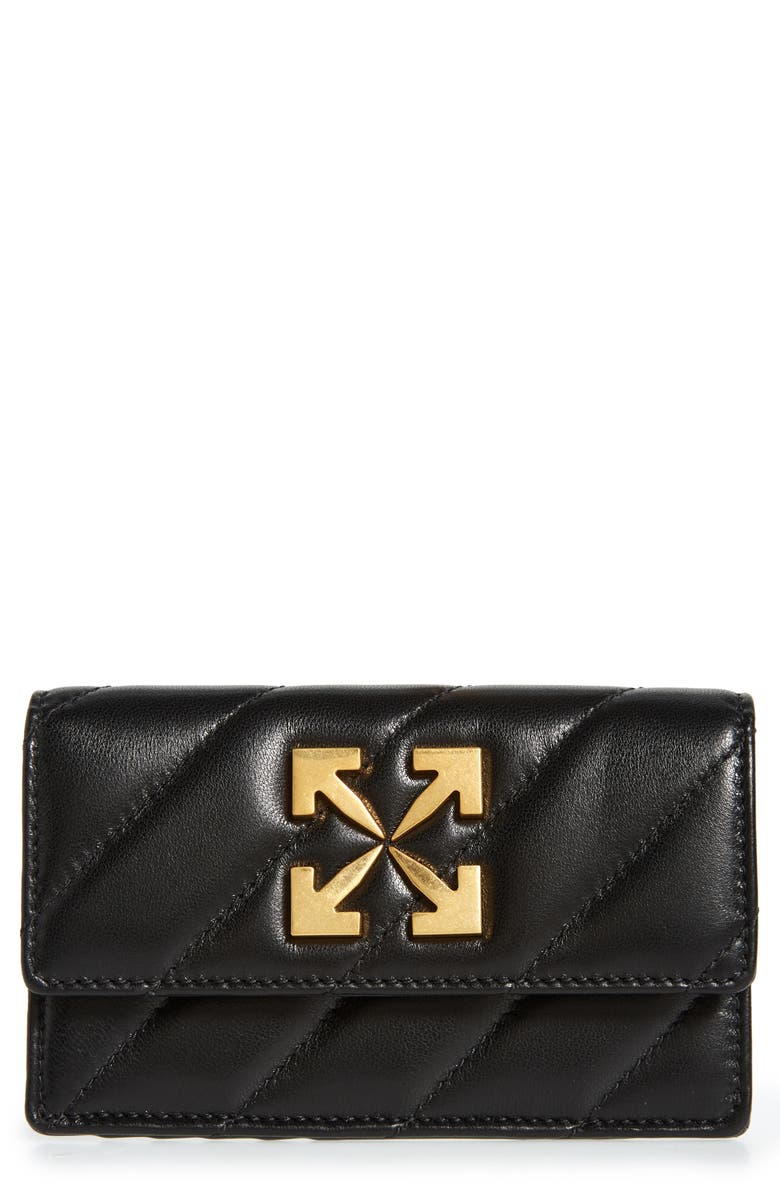 Off-White Jackhammer Quilted Leather Card Case, Main, color, 