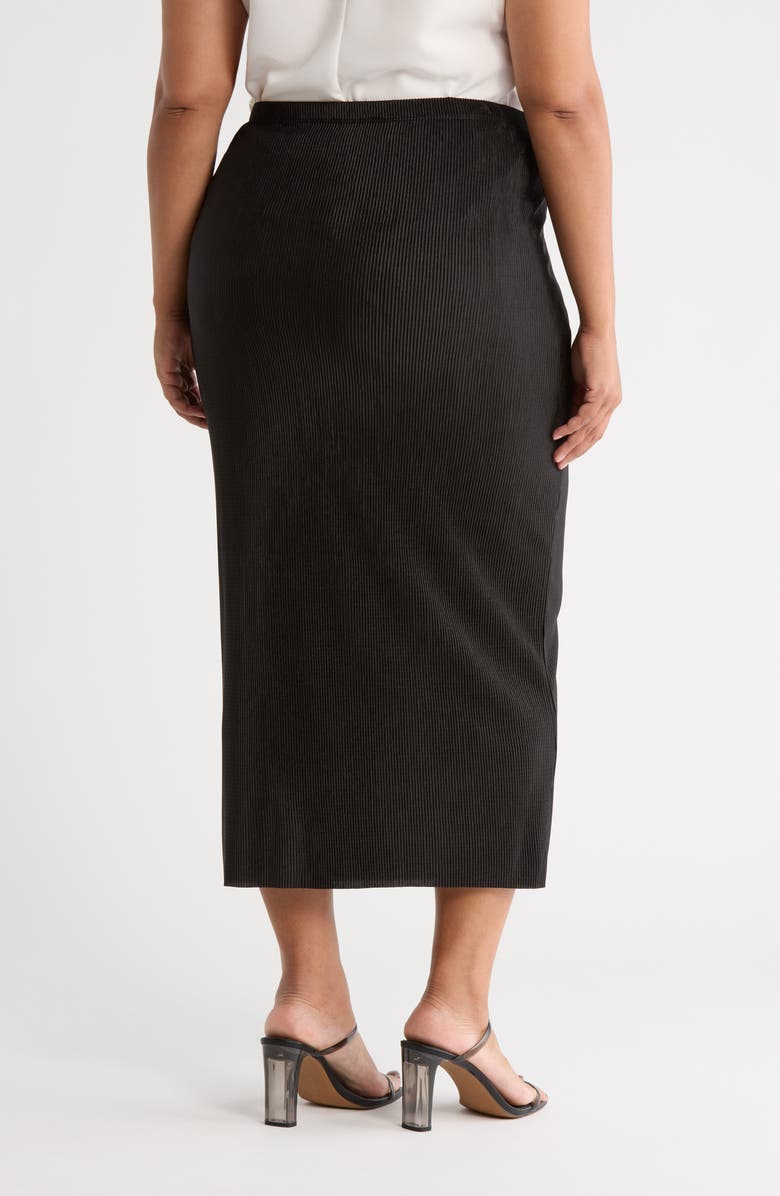 TASH AND SOPHIE Plissé Midi Skirt, Alternate, color, Black