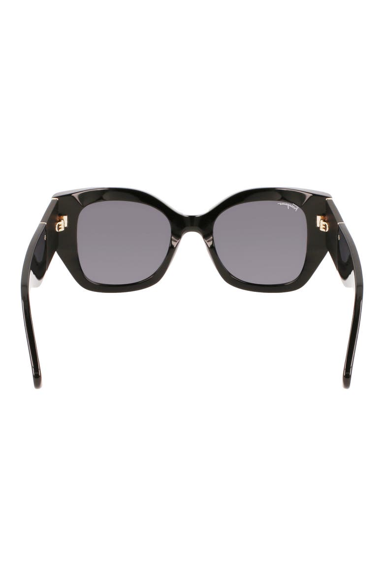 Gancini 51mm Gradient Modified Rectangular Sunglasses, Alternate, color, BLACK