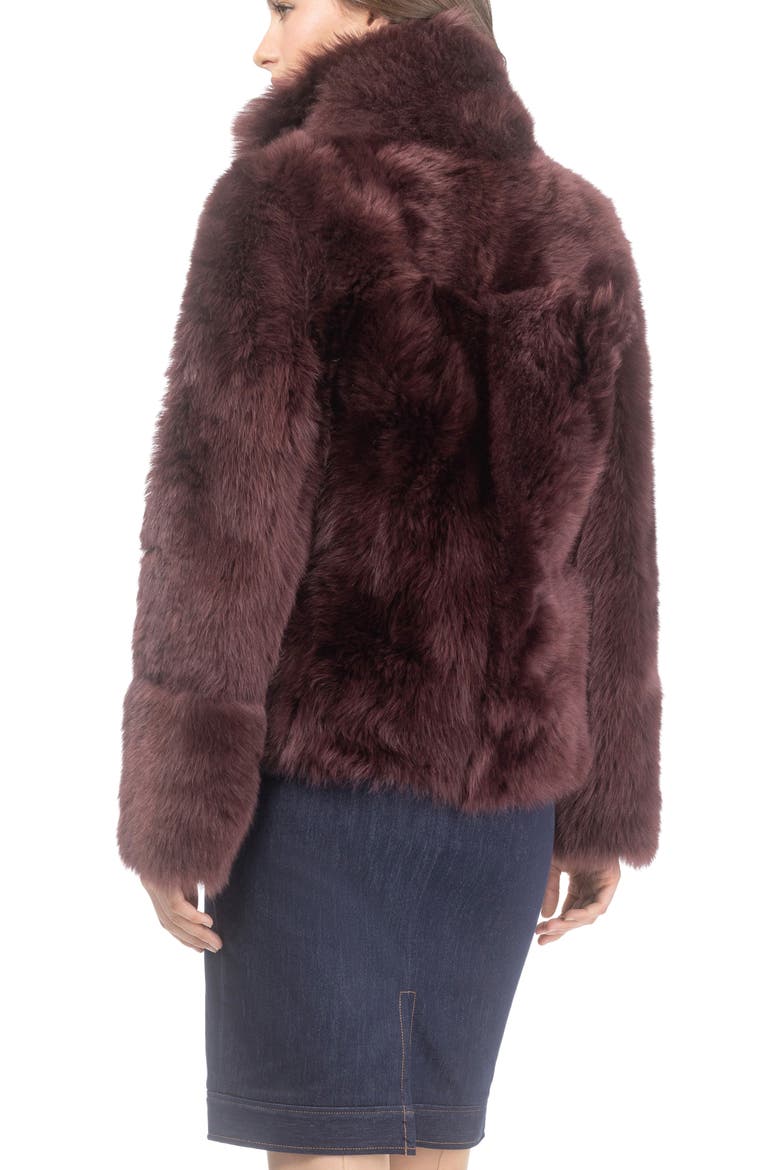 Genuine Shearling Reversible Jacket, Shawl Collar, Alternate, color, MERLOT