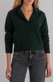 KUT from the Kloth Lilia Boxy Half Button Sweater