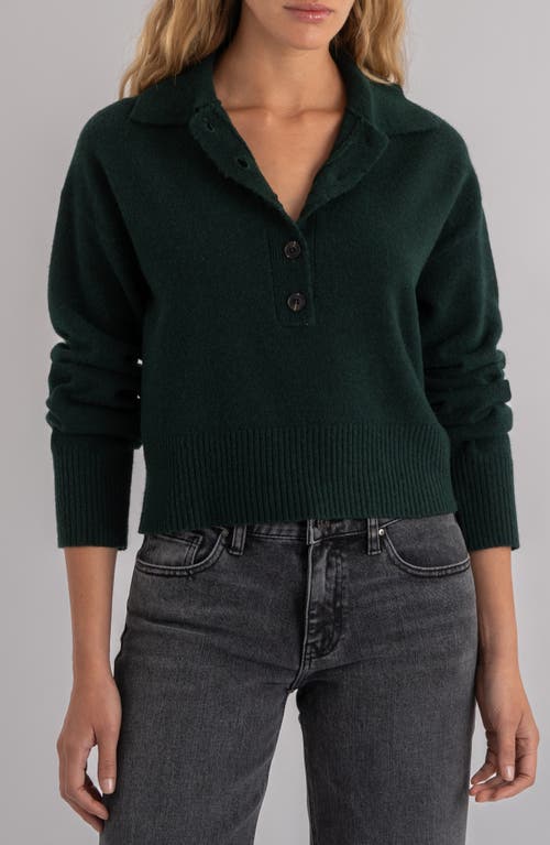 Kut From The Kloth Lilia Boxy Half Button Sweater In Green