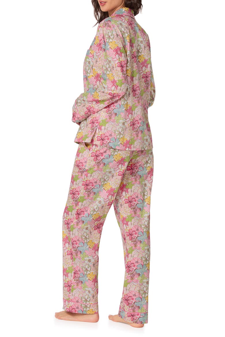 Floral Print Long Sleeve Cotton Jersey Pajamas, Alternate, color, MAUVEY