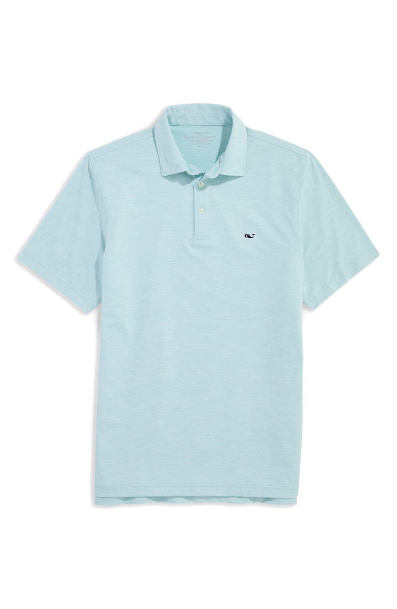 vineyard vines St. Jean Stripe Sankaty Performance Polo, Main, color, Aqua Haze/ White