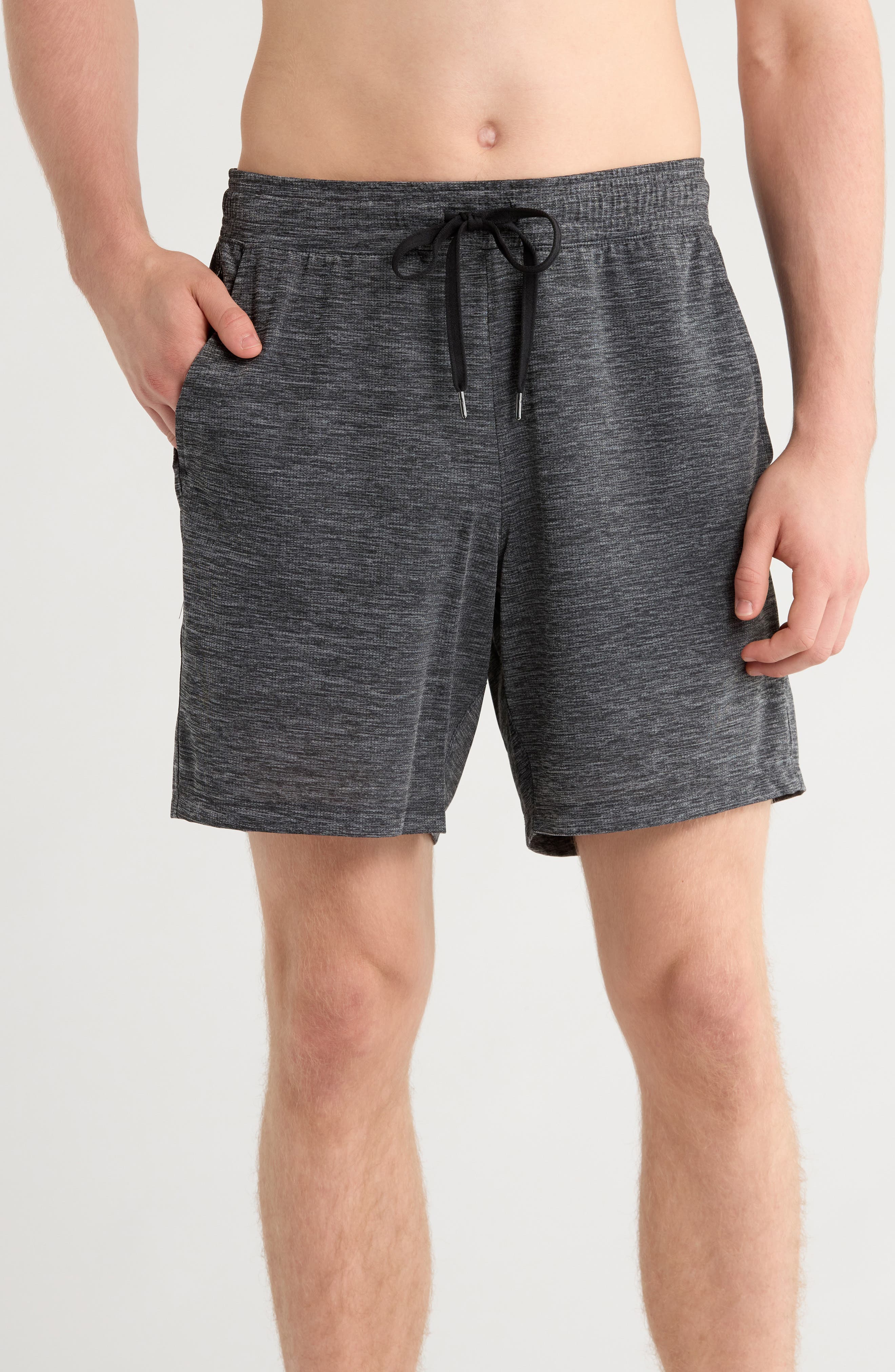 90 DEGREE BY REFLEX Heathered Mesh Active Shorts