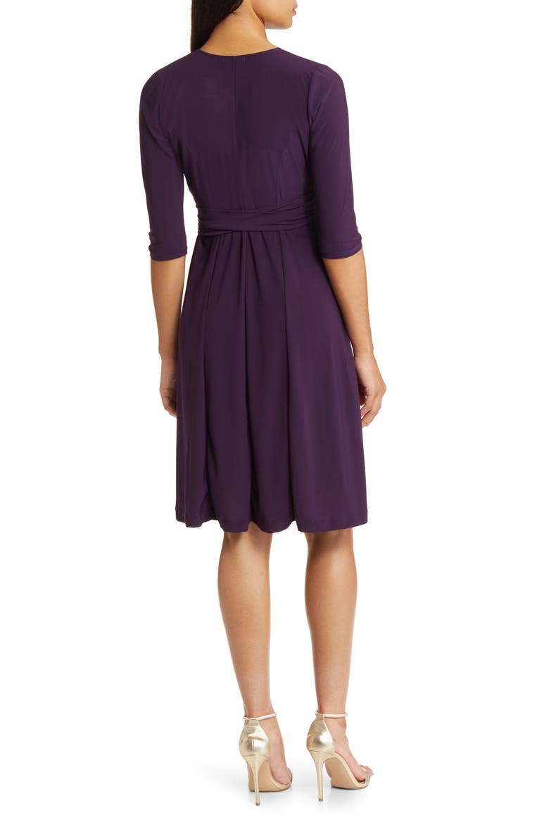 Essential Midi Wrap Dress, Alternate, color, PLUM PASSION