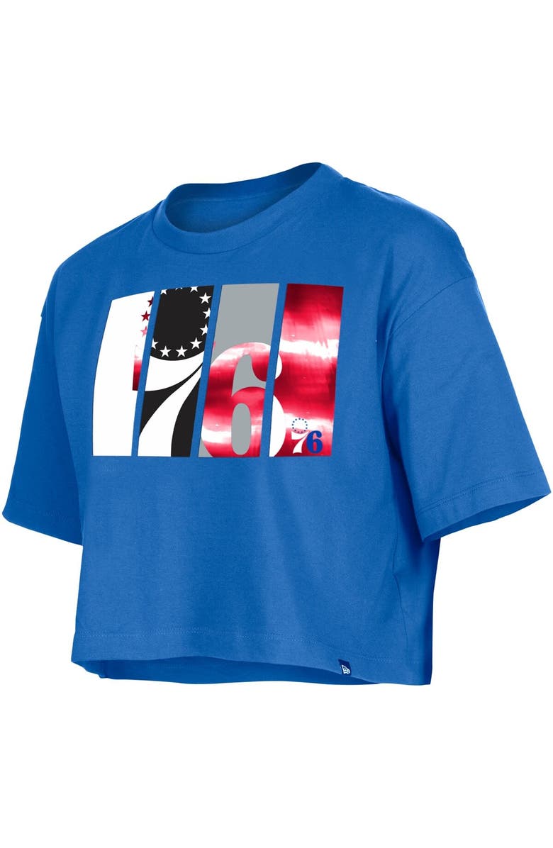 New Era Women's New Era Royal Philadelphia 76ers Cropped T-Shirt, Alternate, color, Royal