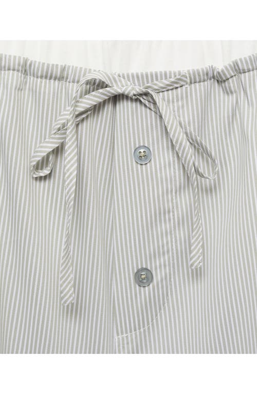 Mango Stripe Pajama Shorts In Gray