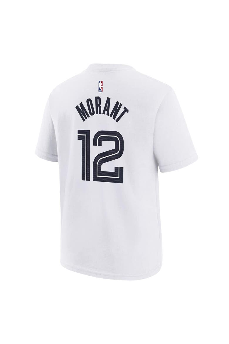 Youth Nike Ja Morant White Memphis Grizzlies 2025/26 City Edition Name & Number T-Shirt, Alternate, color, White