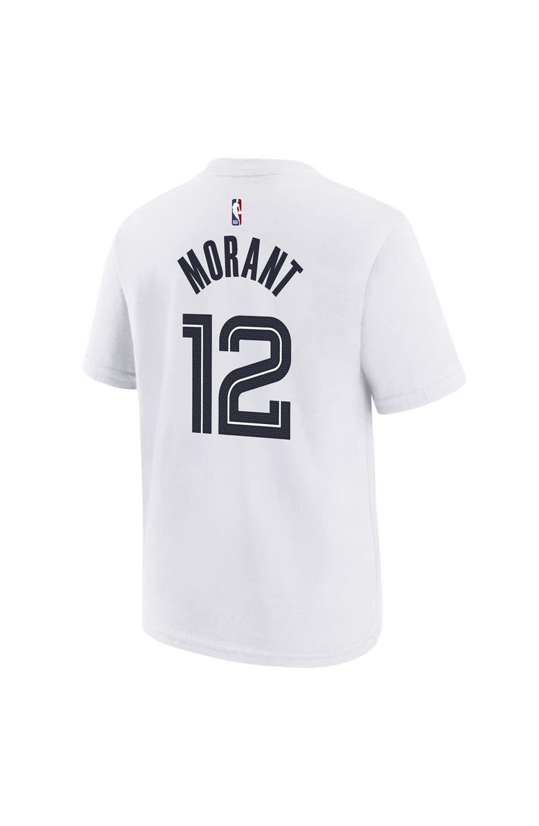 Nike Youth Nike Ja Morant White Memphis Grizzlies 2025/26 City Edition Name & Number T-Shirt, Alternate, color, White
