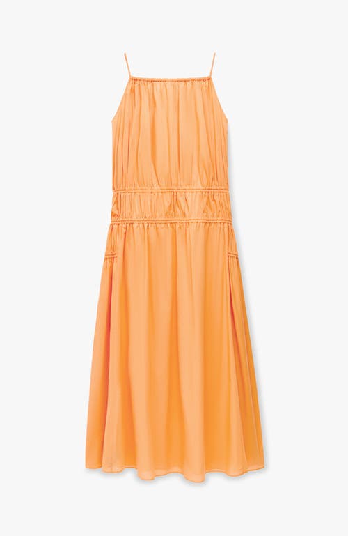 Shop Another Tomorrow Gathered Scoop Back Dress In Papaya
