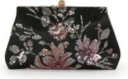 Jewel Badgley Mischka Lyric Sequin Floral Satin Top Handle