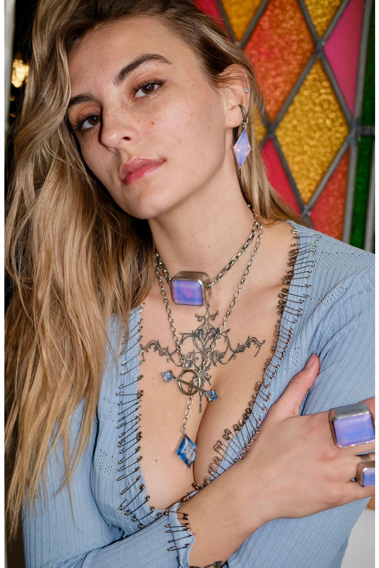 Square Goliath Choker, Alternate, color, Periwinkle