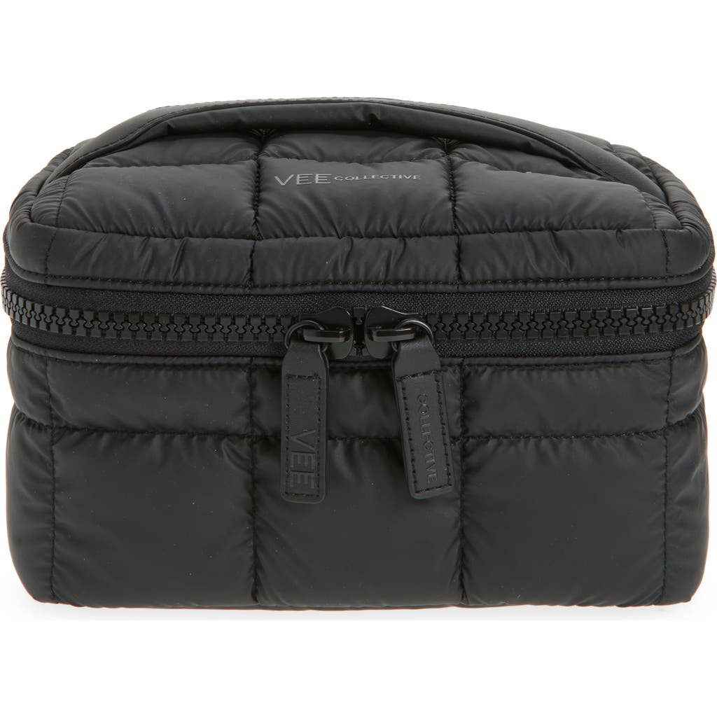 Veecollective Porter Recycled Nylon Vanity Case In Matt Black