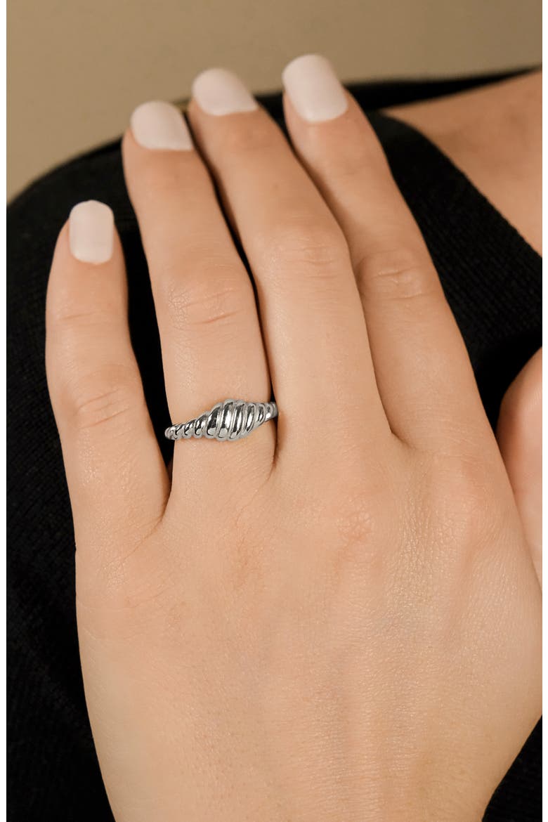 Paula Ribbed Ring, Alternate, color, SILVER