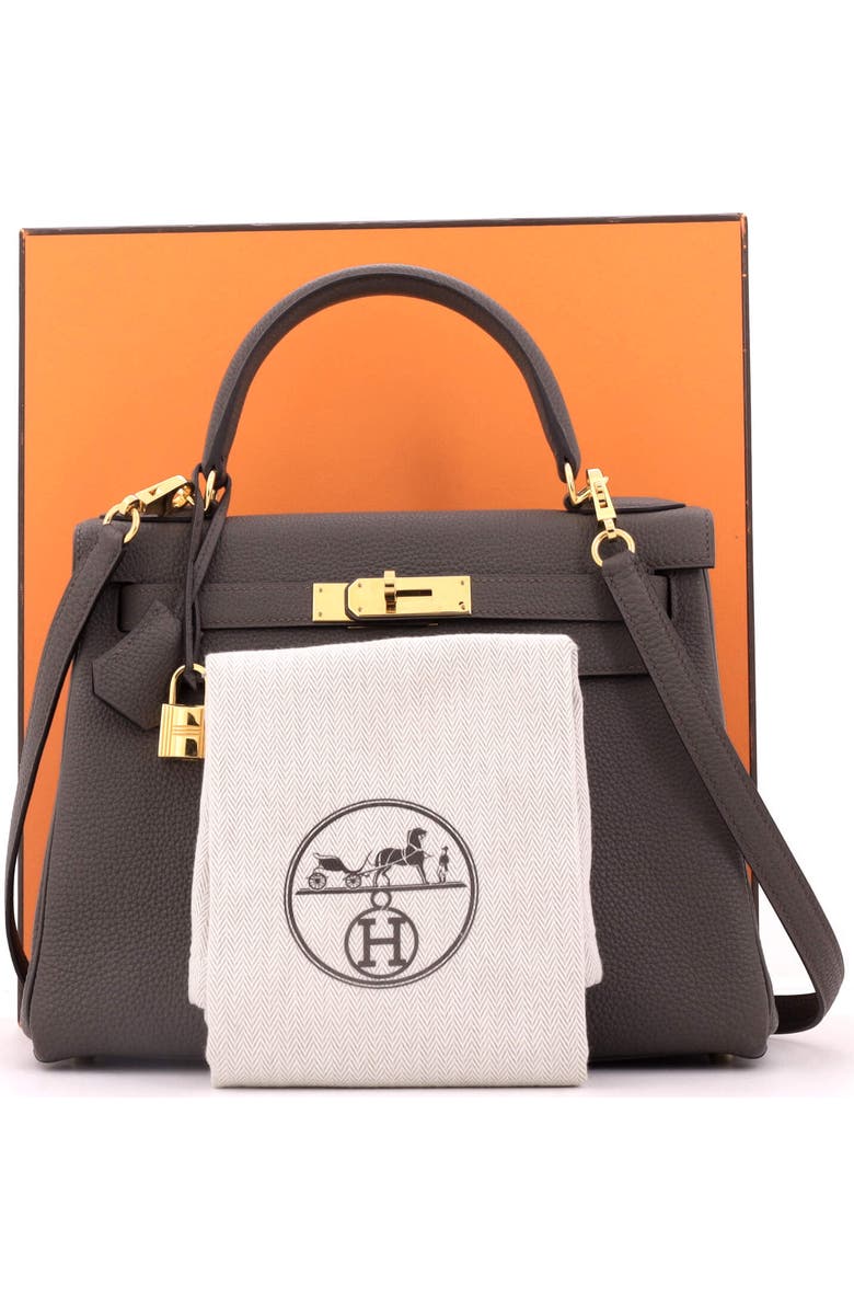 Pre-Owned Hermes Kelly Handbag Grey Togo with Gold Hardware 28, Alternate, color, Etain