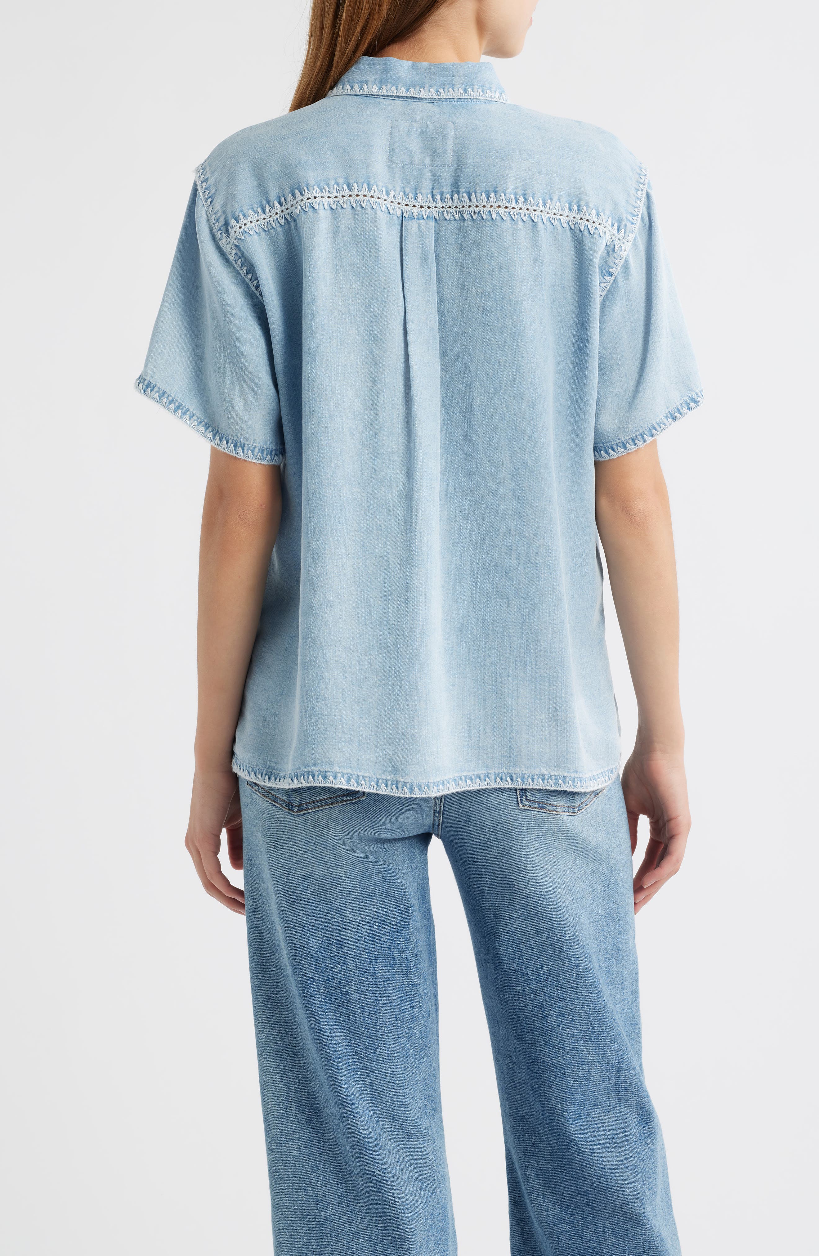 Lea Stitch Accent Button-Up Shirt - image 2