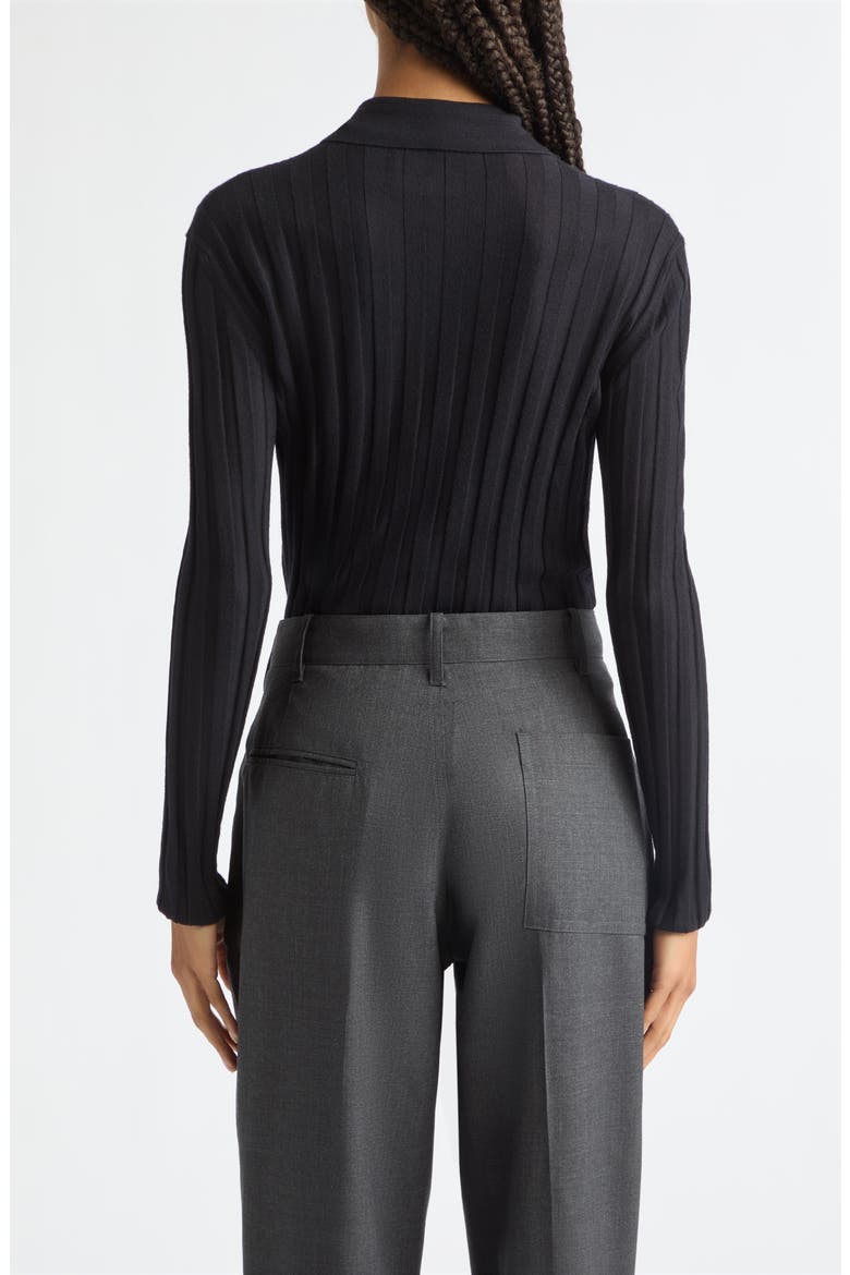 Rib Extrafine Merino Wool Cardigan, Alternate, color, NAVY