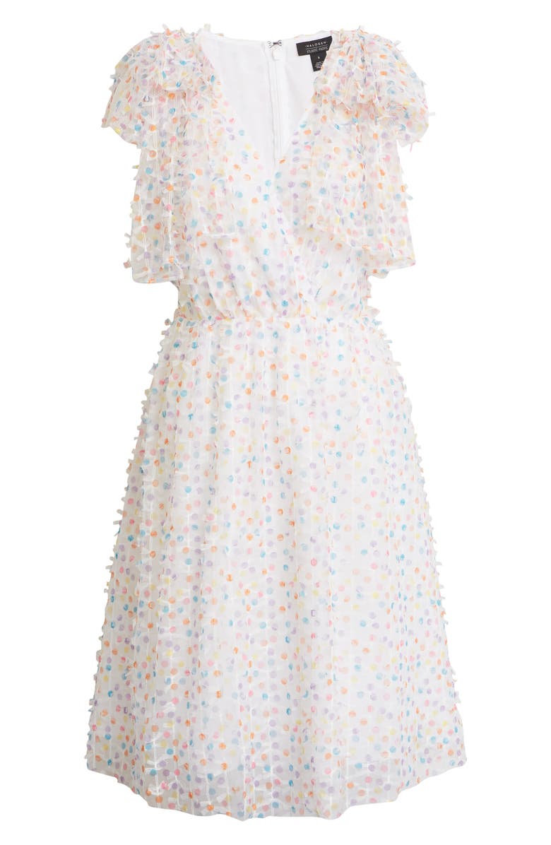 Halogen<sup>®</sup> x Atlantic-Pacific Bow Shoulder Textured Dot Dress, Main, color,