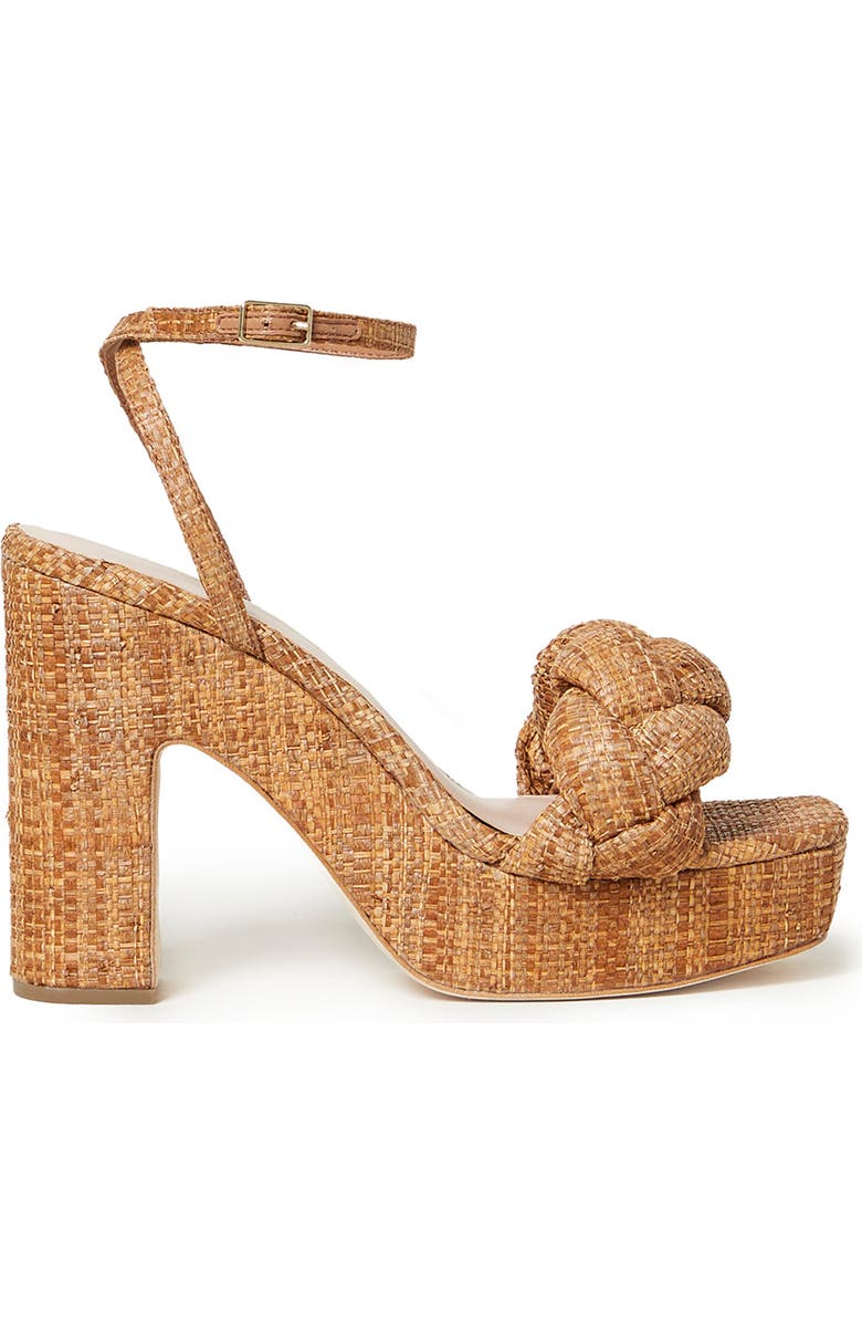 Loeffler Randall Fae Braided Raffia Platform Sandal, Alternate, color, Brown