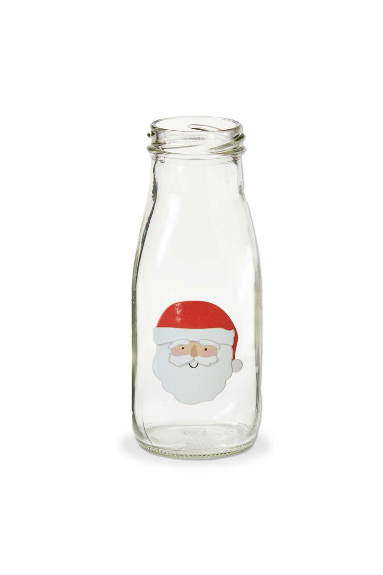 Santa Milk Bottle Decorative Vase for Christmas Multicolor, Main, color, White