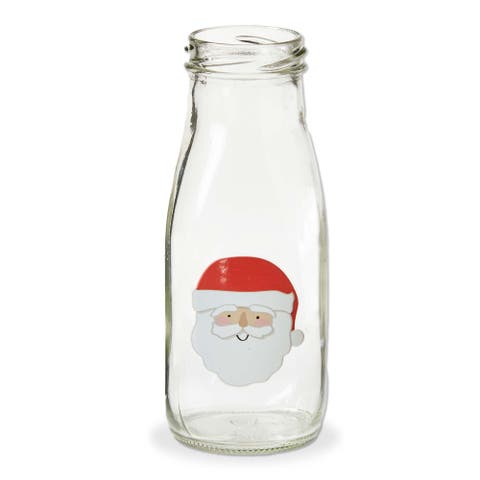 Santa Milk Bottle Decorative Vase for Christmas Multicolor
