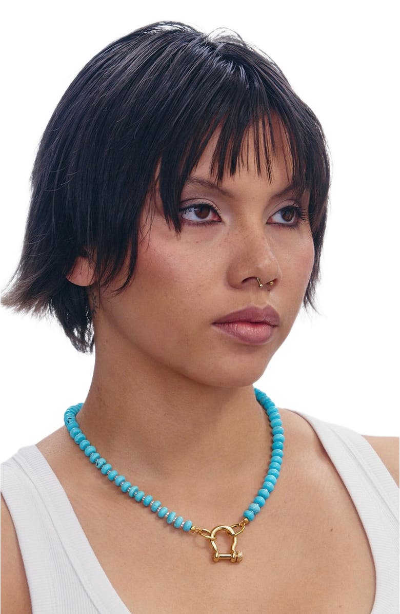 SHOP SPICY DAN Stella Turquoise Gold Plated Necklace, Alternate, color, Turquoise