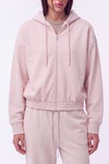 Menina Step Relaxed Cropped Zip-Up Fleece Hoodie