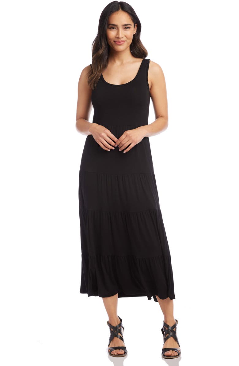 Karen Kane Tiered Maxi Dress, Alternate, color, Black