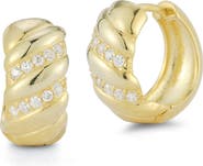 GLAZE JEWELRY Cubic Zirconia Twisted Hoop Earrings