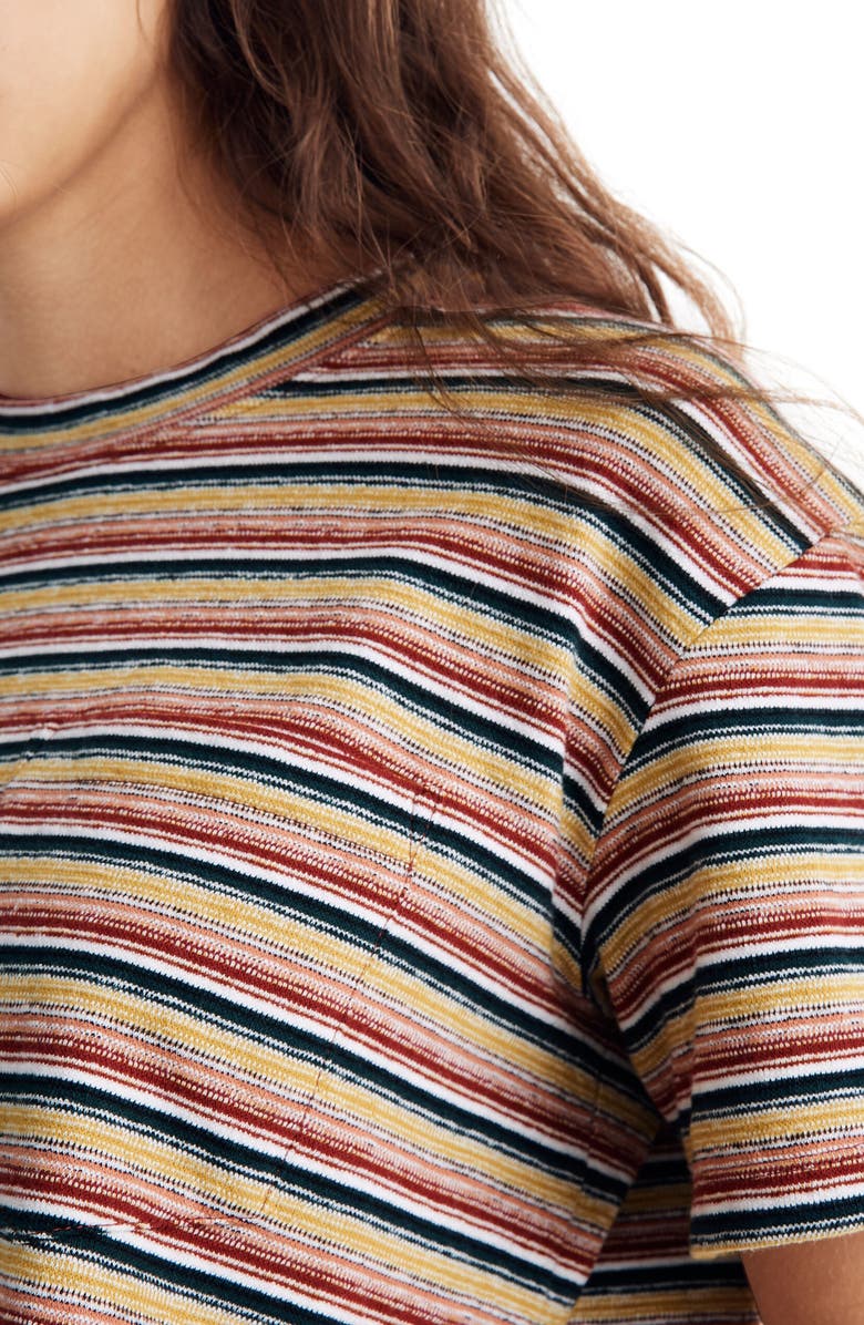 Madewell Textured Easy Crop Tee in Stripe, Alternate, color, 